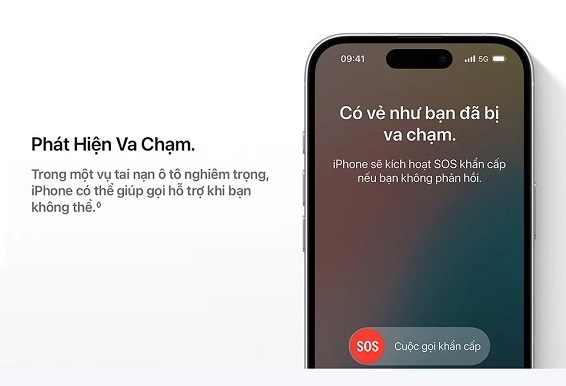 iphone 16 cảnh báo va chạm